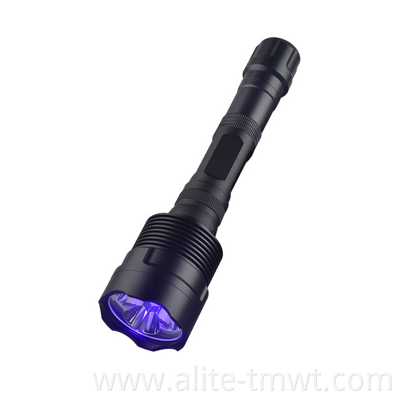 High Power 30watt Rechargeable 365nm 395nm UV LED Flashlight Heavy Duty Black Material UV Light